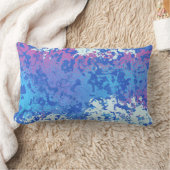 ピンクとブルーの抽象芸術 ランバークッション (ブランケット)