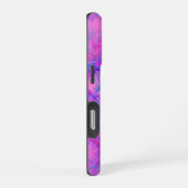 ピンクとブルーの抽象芸術 iPhoneケース (右側面)