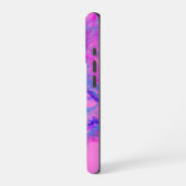 ピンクとブルーの抽象芸術 iPhoneケース (左側面)