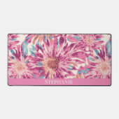 ピンクとブルーの日が差すこと絞り染めパーソナライズされた名 デスクマット (正面)