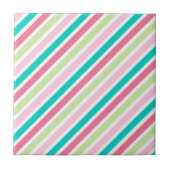 ピンクとブルーの明るいストライプ タイル (正面)