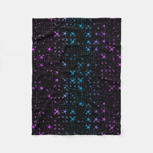 ピンクとブルーの星 フリースブランケット (正面)