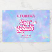 ピンクとブルーの最後のスプラッシュプールバチェロレッテ スパークリングワインラベル (シングルラベル)