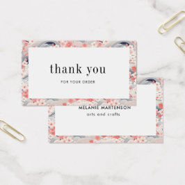 ピンクとブルーの桜フローラ注文サンキューカード