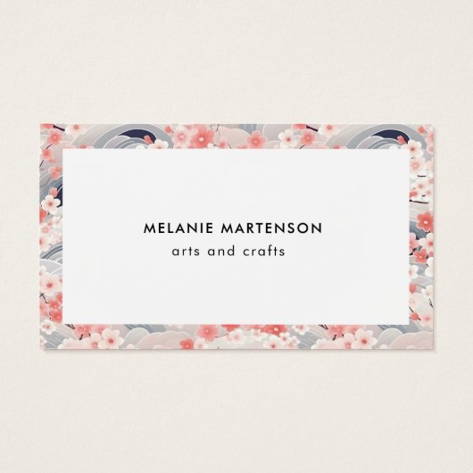 ピンクとブルーの桜フローラ注文サンキューカード (裏面)