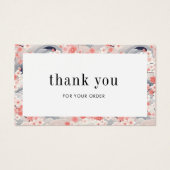 ピンクとブルーの桜フローラ注文サンキューカード (正面)