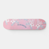 ピンクとブルーの桜 日本の桜 スケートボード (横)