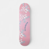 ピンクとブルーの桜 日本の桜 スケートボード (正面)