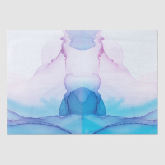 ピンクとブルーの水の色のパッエレガントケージ 薄葉紙 (正面)