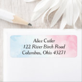 ピンクとブルーの水カラーベビー差出人住所 ラベル (インサイチュ)