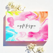 ピンクとブルーの水彩ギフトカード証明書