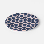 ピンクとブルーの水彩ローズ ヴィンテージ コテージ ウェディング ペーパープレート (アングル)