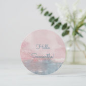 ピンクとブルーの水彩丸モダンメニュー メニュー (スタンド正面)