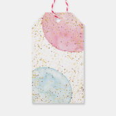 ピンクとブルーの水彩性別の表示パーティー ギフトタグ (裏面)