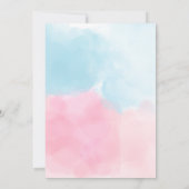 ピンクとブルーの水彩性別リビール招待状 招待状 (裏面)