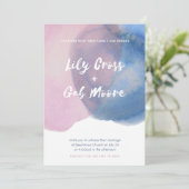 ピンクとブルーの水彩招待状 招待状 (スタンド正面)