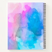 ピンクとブルーの水彩画のスケッチブック ノートブック (裏面)