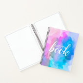 ピンクとブルーの水彩画のスケッチブック ノートブック (内部)