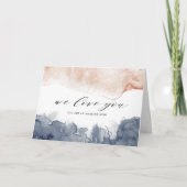 ピンクとブルーの水彩画風の母の日 カード (正面)