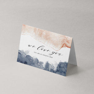 ピンクとブルーの水彩画風イラストの母の日カード カード