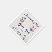 ピンクとブルーの水彩紙ナプキン スタンダードカクテルナプキン (角)