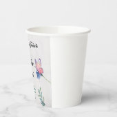 ピンクとブルーの水彩紙ナプキン 紙コップ (左)