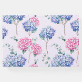 ピンクとブルーの水彩紫陽花春の結婚式 ゲストブック (裏面)