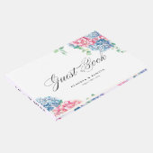 ピンクとブルーの水彩紫陽花春の結婚式 ゲストブック (コーナー)
