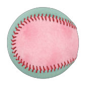 ピンクとブルーの水彩野球 野球ボール (正面左)