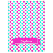 ピンクとブルーの水玉模様 クリップボード (裏面)