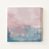 ピンクとブルーの水結婚色のゲストブック ノートブック (裏面)