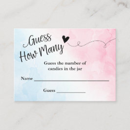 ピンクとブルーの水色のゲームカードの数を推測 エンクロージャーカード