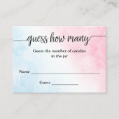 ピンクとブルーの水色のゲームカードの数を推測 エンクロージャーカード (正面)