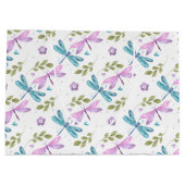 ピンクとブルーの水色のトンボ ラージペーパーバッグ (裏面)