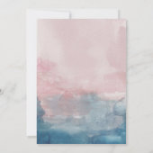 ピンクとブルーの水色のベビーシャワー 招待状 (裏面)