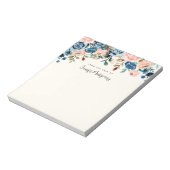 ピンクとブルーの水色の花 ノートパッド (回転)