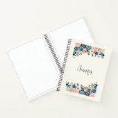 ピンクとブルーの水色の花 ノートブック (内部)