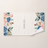 ピンクとブルーの水色の花 バスタオルセット (ハンドタオル)