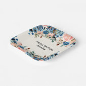 ピンクとブルーの水色の花 ペーパープレート (傾斜あり)