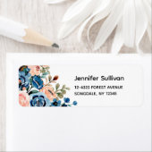 ピンクとブルーの水色の花 ラベル (インサイチュ)