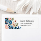 ピンクとブルーの水色の花 ラベル (インサイチュ)