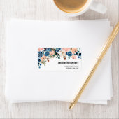 ピンクとブルーの水色の花 ラベル (インサイチュ)