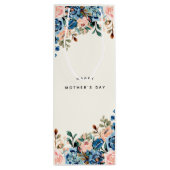 ピンクとブルーの水色の花 ワインギフトバッグ (裏面)