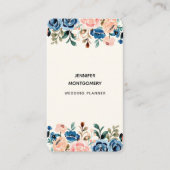 ピンクとブルーの水色の花 名刺 (正面)