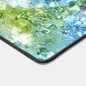 ピンクとブルーの水色の芸術的デザイン デスクマット (コーナー)