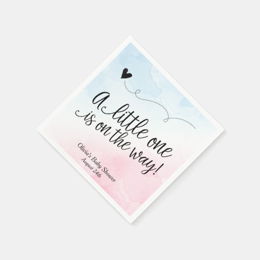 ピンクとブルーの水色ジェンダーが赤ちゃんのシャワーを明らかにする スタンダードカクテルナプキン (角)