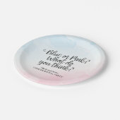 ピンクとブルーの水色ジェンダーが赤ちゃんのシャワーを明らかにする ペーパープレート (アングル)