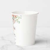 ピンクとブルーの水色フローラ結婚の紙銅 紙コップ (左)