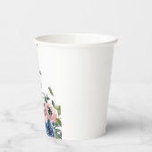 ピンクとブルーの水色フローラ結婚の紙銅 紙コップ (左)