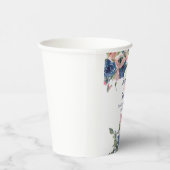 ピンクとブルーの水色フローラ結婚の紙銅 紙コップ (右)